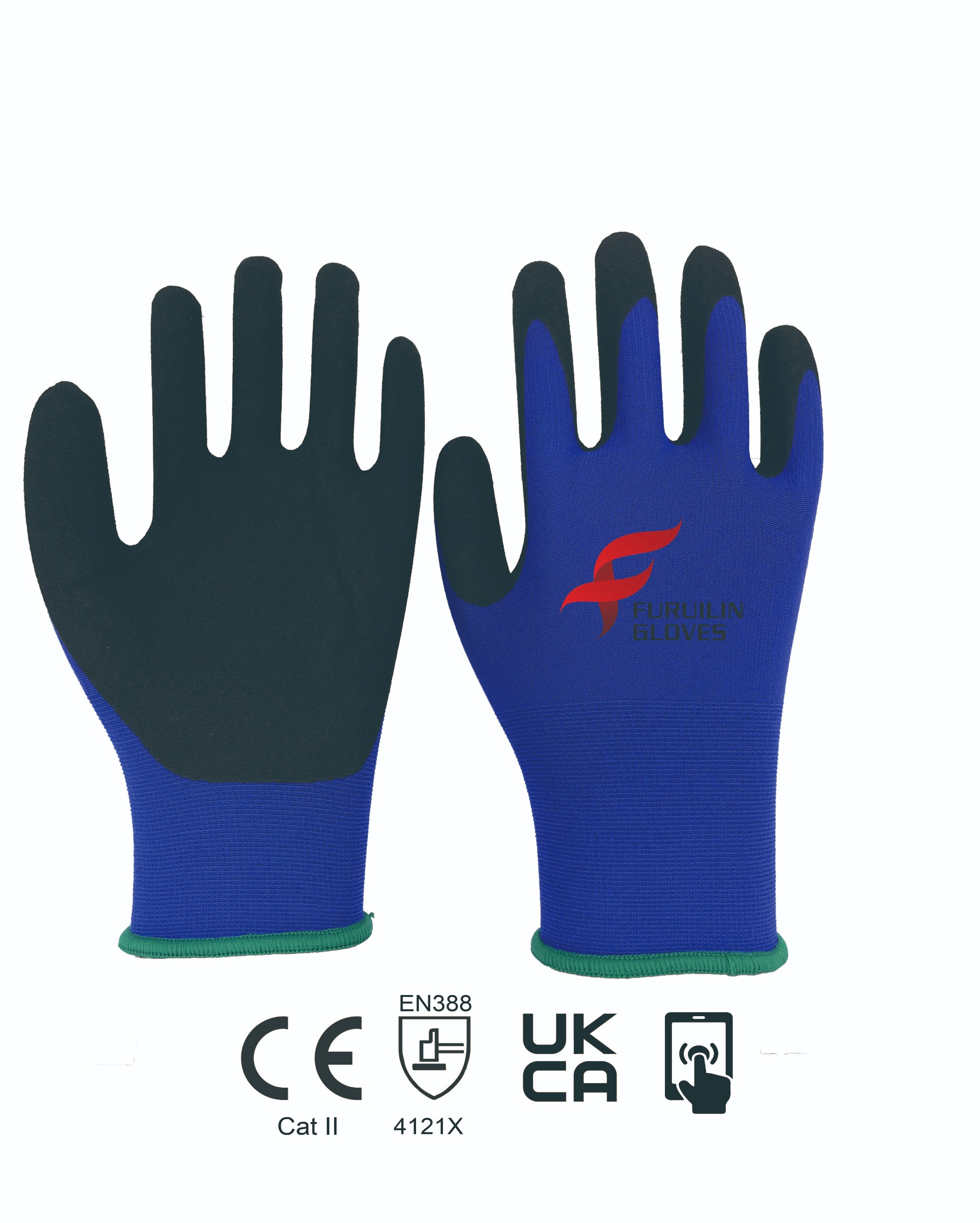 Radians RWG13S Arbeitshandschuhe – Nylon/Spandex Mit Nitril-Schaum, EN 388 Zertifiziert, Wasserabweisend